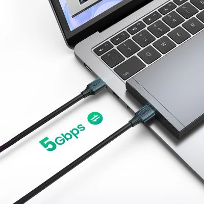 6. Kabel Ugreen US128 90576 USB-A 3.0 / USB-A 3.0 5Gb/s 3m - czarny