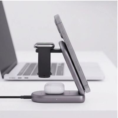 9. Ładowarka indukcyjna Tech-Protect A53 3in1 MagSafe 25W QI2.2 - ciemnoszara