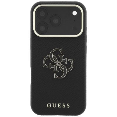 3. Etui Guess Grained & Big Resin Logo na iPhone 18 Pro / 17 Pro - czarne