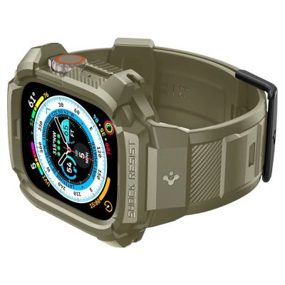4. Etui z paskiem Spigen Rugged Armor Pro na Apple Watch Ultra (49 mm) - zielone