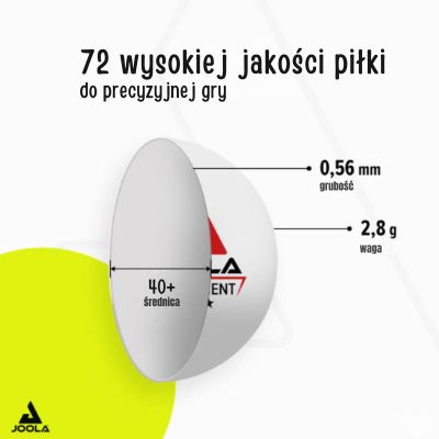 3. PIŁECZKI DO TENISA STOŁOWEGO JOOLA TOURNAMENT 3 GWIAZDKI 72SZT BIAŁE