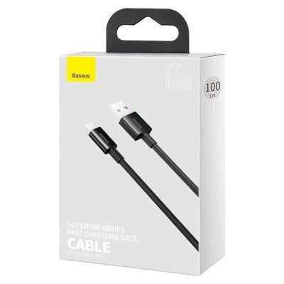 5. Baseus Superior kabel USB - USB Typ C 66 W (11 V / 6 A) Huawei SuperCharge SCP 1 m czarny (CATYS-01)
