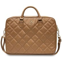 Torba Guess Quilted 4G na laptopa 16" - brązowa