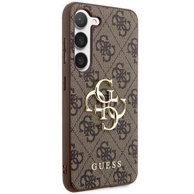 4. Etui Guess 4G Big Metal Logo na Samsung Galaxy S23 - brązowe