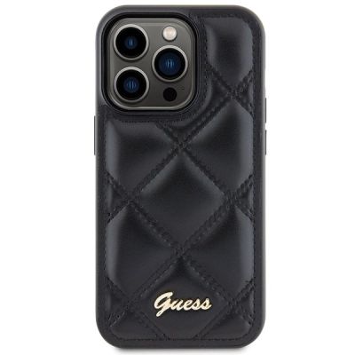 3. Etui Guess Quilted Metal Logo na iPhone 15 Pro Max - czarne