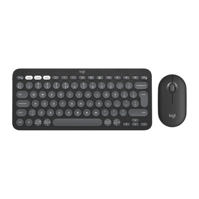 5. Logitech 920-012239 klawiatura Dołączona myszka Uniwersalne RF Wireless + Bluetooth QWERTY Amerykański międzynarodowy Grafitowy