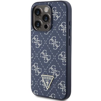 2. Etui Guess 4G Triangle Metal Logo na iPhone 15 Pro Max - niebieskie