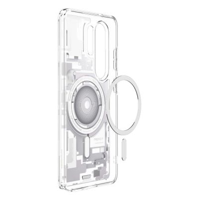 4. Etui Spigen Ultra Hybrid Mag MagSafe na Samsung Galaxy S26 Ultra Zero One - przezroczysto-białe