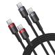 2. Kabel Baseus Cafule USB-C / USB-C 100W 1 m - czerwono-czarny i czarno-szary (2 szt.)