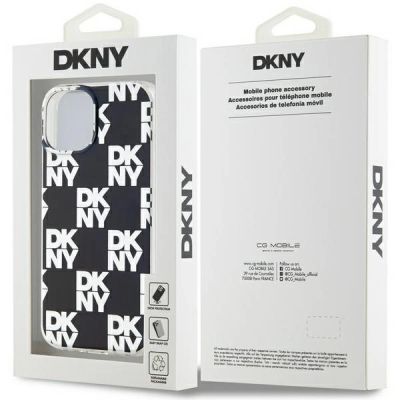8. Etui DKNY IML Checkered Mono Pattern na iPhone 15 Plus / 14 Plus - czarne