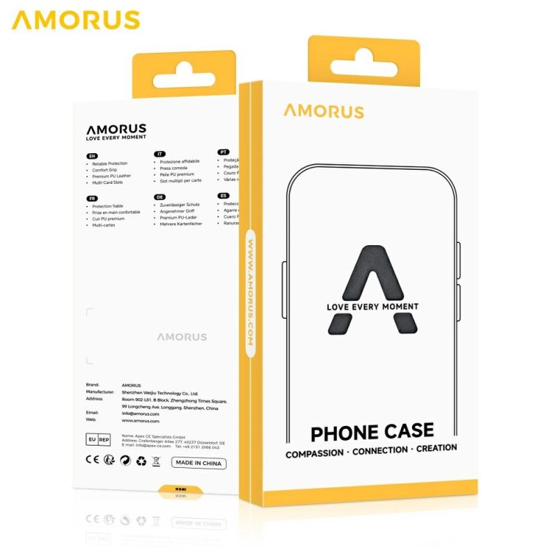 2. Etui AMORUS na Samsung Galaxy S26 z przesuwanym uchwytem na karty - czarne