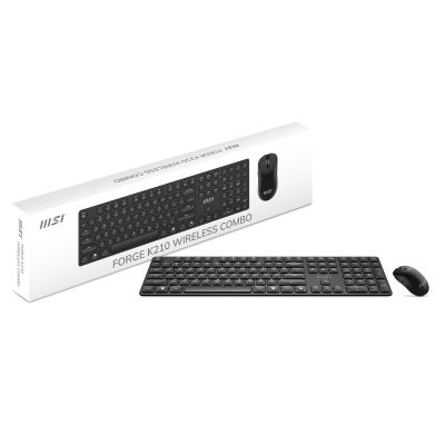 25. Zestaw klawiatura + mysz MSI Forge K210 Wireless Mouse and Keyboard Combo bezprzewodowe czarne