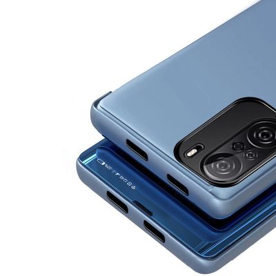 7. Clear View Case futerał etui z klapką Xiaomi Redmi K40 Pro+ / K40 Pro / K40 / Poco F3 różowy