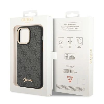 8. Etui Guess 4G Vintage Gold Logo  naiPhone 14 Pro - czarne
