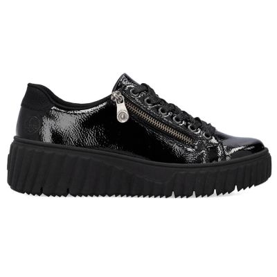 20. Buty na koturnie czarne Rieker W N2501-00