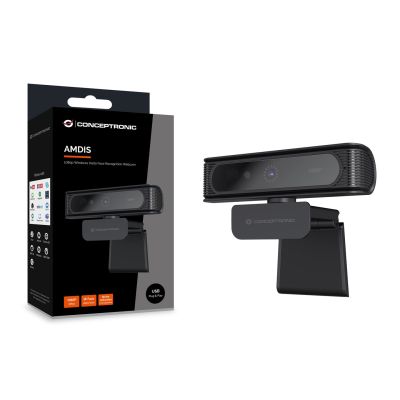 7. CONCEPTRONIC Kamera internetowa USB-A2.0 80° 1080P/30Hz FullHD + Mikrofon czarno-biały