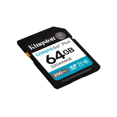 4. Karta pamięci Kingston Canvas Go Plus SDG4/64GB (64GB; Class U3, V30; Karta pamięci)