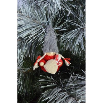 34. LALECZKA DEKORACYJNA Z WORKIEM CZERWONA GIRL 7,5CM