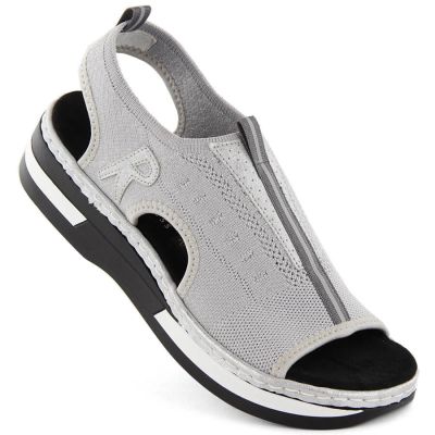 19. Komfortowe sandały wsuwane Rieker W RKR686 metallic 