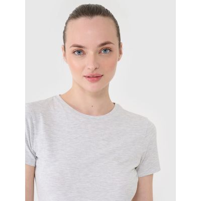 4. T-shirt slim gładki damski 4F 4FWMM00TTSHF2673-27M