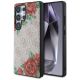 Etui Guess Leather 4G Flowers Print Metal Classic Logo MagSafe na Samsung Galaxy S25 Ultra - różowe