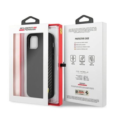 8. Etui Ferrari On Track Carbon Stripe na iPhone 12 mini - czarne