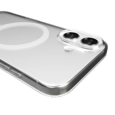 6. Etui Puro Lite Mag TPU+PC kompatybilne z MagSafe na iPhone 17 - przezroczyste z białym pierścieniem