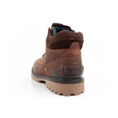 5. Wrangler Yuma buty męskie sztyblety trzewiki eleganckie skórzane ciemno-brązowe