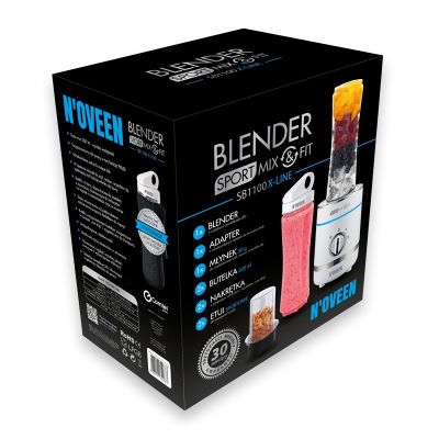 8. Blender kielichowy NOVEEN Sport Mix&Fit SB1100 X-LINE, biały