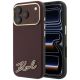 Etui Karl Lagerfeld Grained with Resin Signature Logo MagSafe na iPhone 18 Pro / 17 Pro - burgundowe