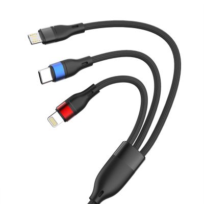 10. Kabel 3mk Hyper Cable N-SERIES 3 in 1 USB-A / Lightning / Micro 1.2m 9V/2A 18W - czarny