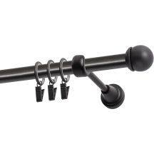 KARNISZ POJEDYNCZY FI 19 MM CZARNY 200 CM GAŁKA MAX Z KÓŁKAMI KOWALSKI