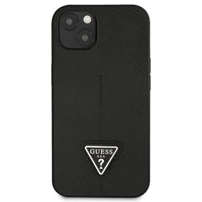 3. Etui Guess Saffiano Triangle Logo na iPhone 13 mini - czarne