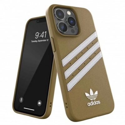 8. Etui Adidas OR Moulded Case PU na iPhone 13 Pro Max - beżowo-złote
