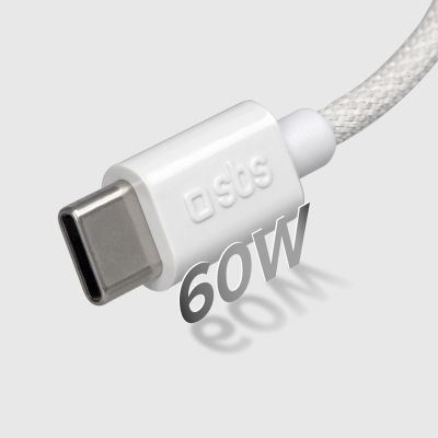 7. Kabel SBS TECABLETISSUETCCG USB-C - USB-C 1,5m 60W w oplocie - szary