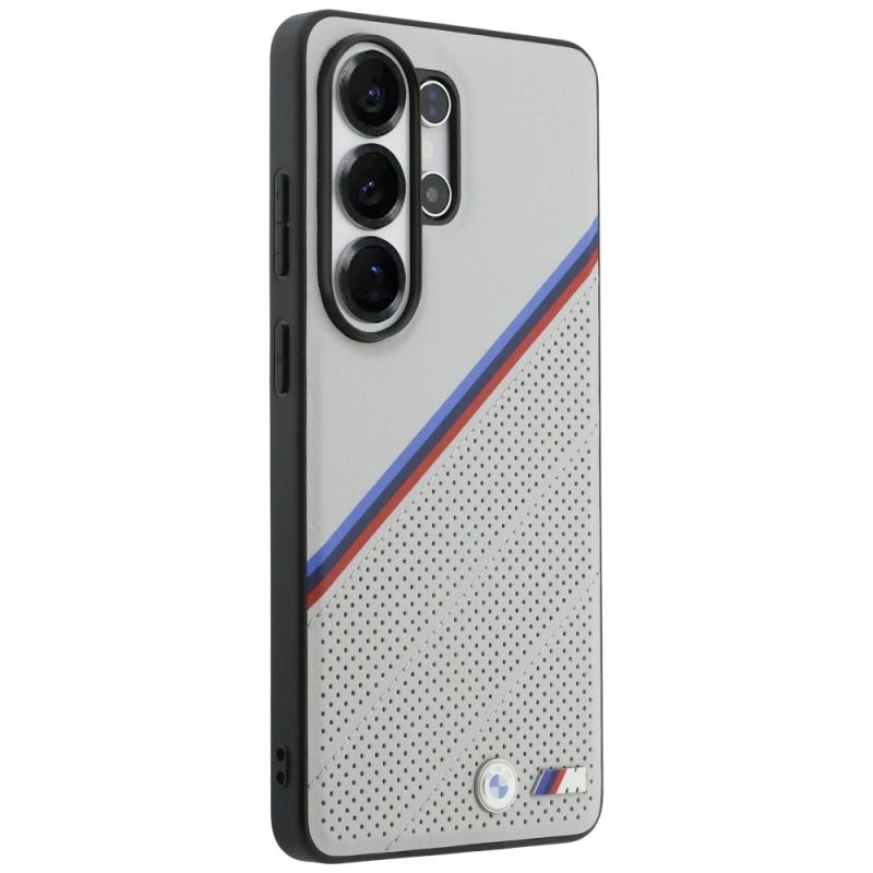 4. Etui BMW Tricolor Metal Logo MagSafe na Samsung Galaxy S26 Ultra - szare
