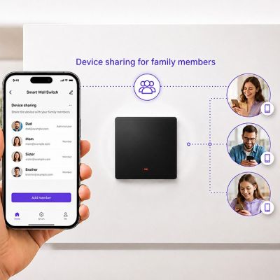 6. QOLTEC WŁĄCZNIK/WYŁĄCZNIK ŚWIATŁA | 1-KANAŁOWY | WI-FI | TIMER | TUYA | CZARNY