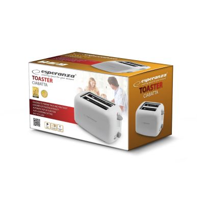 7. Toster Esperanza Ciabatta EKT002 (600W; kolor biały)