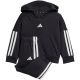 Dres dla dzieci adidas Essentials Joggers 3 Stripes Fleece Hoodie czarny JD6484