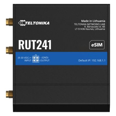 4. Przemysłowy router Teltonika RUT241 eSIM 4G LTE Cat 4, 2x RJ45 100Mb/s