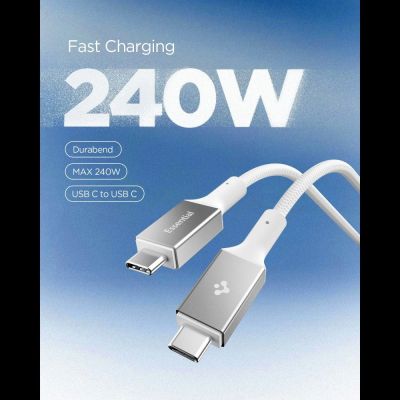 3. Kabel Spigen Essential EB24015CC USB-C / USB-C 240W 150cm - biały