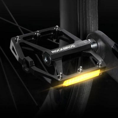 2. Pedały rowerowe Rockbros K371 aluminiowe odblaskowe z uszczelnionymi łożyskami - czarne