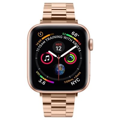 7. Pasek Spigen Modern Fit Band na Apple Watch 4/5/6/7/8/SE (38/40/41 mm) - różowo-złoty