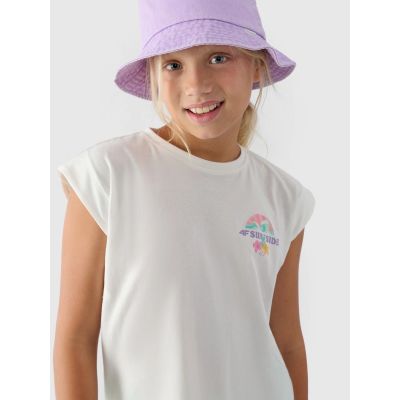 4. Top z nadrukiem dziewczęcy 4F 4FJRSS24TTSHF2052-11S