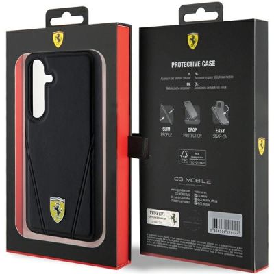 8. Etui Ferrari Hot Stamp V Lines MagSafe na Samsung Galaxy S24 - czarne