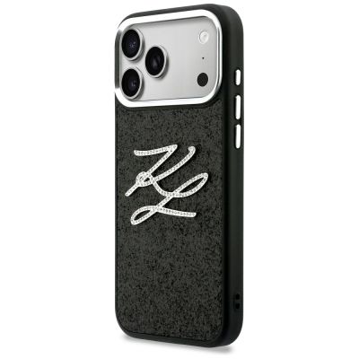 2. Etui Karl Lagerfeld IML Glitter KL Diamond Logo na iPhone 17 Pro Max - czarne