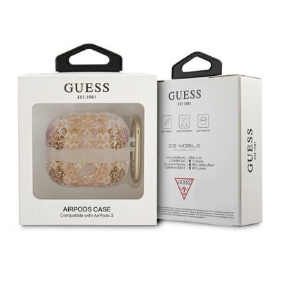 3. Etui Guess Paisley Strap Collection na AirPods 3 cover - złote