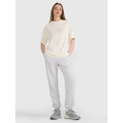 3. T-shirt oversize z nadrukiem damski  4F 4FRSS25TTSHF2791-11S