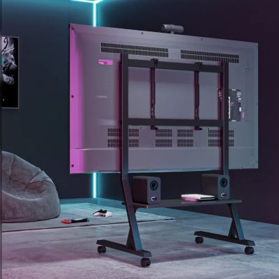 12. TECHLY STOJAK MOBILNY TV 45-90"KG DO 60KG REGULOWANY PÓŁKA AV