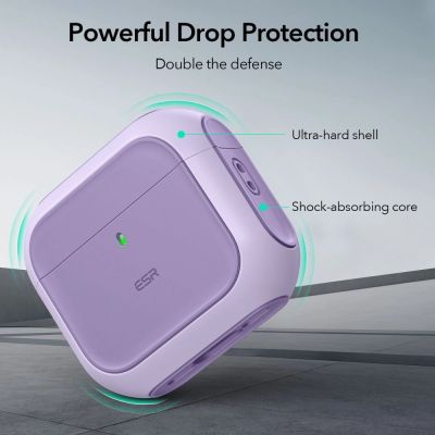 4. Etui ESR Orbit Halolock MagSafe na Apple AirPods 4 - fioletowe